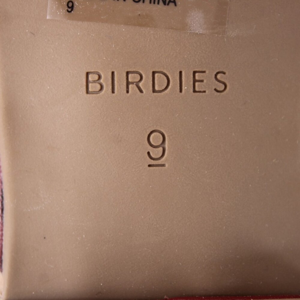 Birdies Sz 9 Mule Slide The Dove Sz 9 Rhubarb Red Pointed Toe Leather 1" Flats - Picture 10 of 11